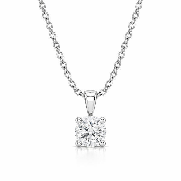 1ct. Lab Diamond Pendant w/ 18" Chain (925 Sterling Silver)