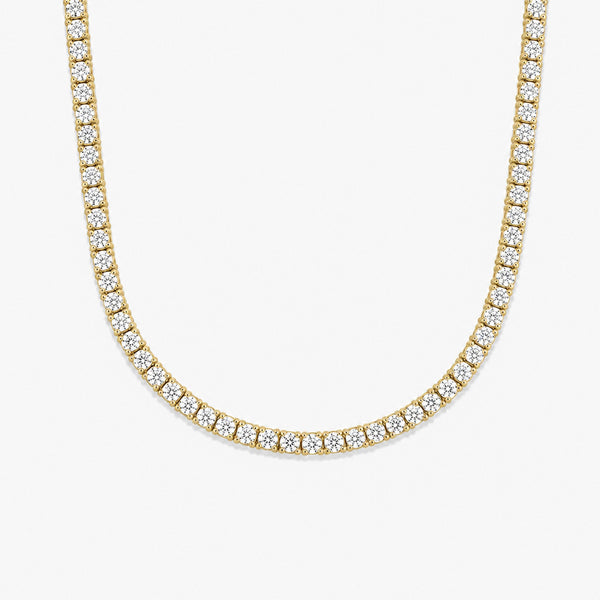 14 ct. tw. Lab Diamond Tennis Necklace (14K Gold Plated Silver)