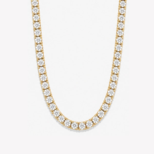20 ct. tw. Lab Diamond Tennis Necklace (14K Gold Plated Silver)