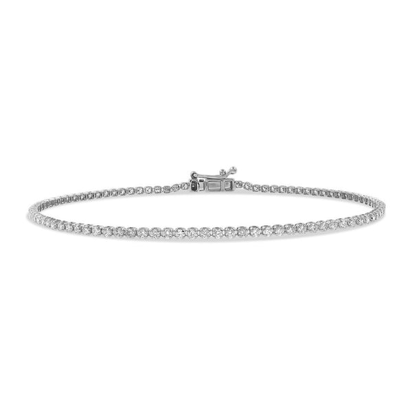 Vivienne Round Cut Lab Diamond Tennis Bracelet (1.30 ct. tw.) in Sterling Silver