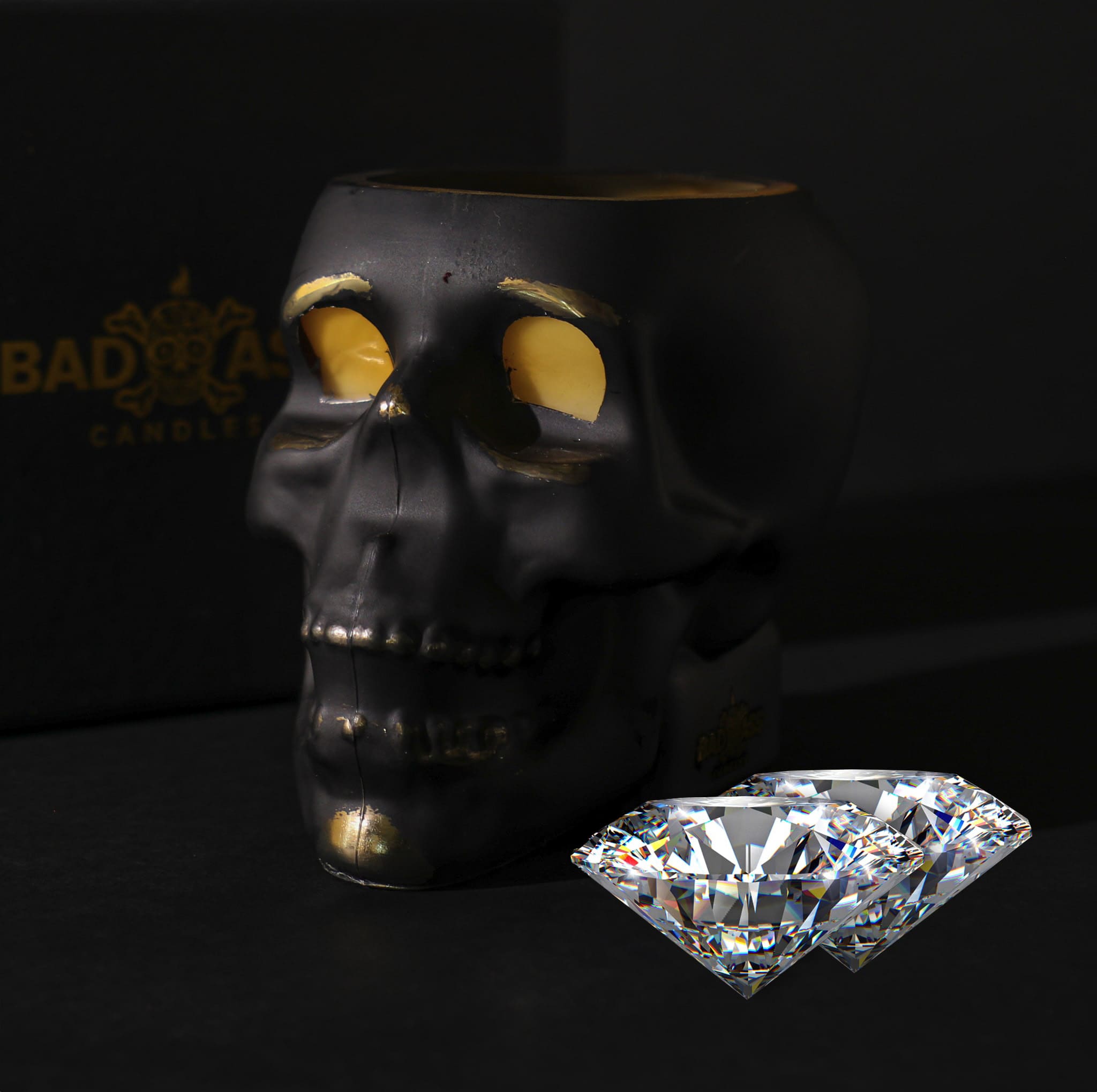 The Black Skull Diamond Candle by Badass Candles