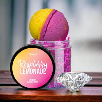 Raspberry Lemonade Luxury Bath Bomb + Genuine Diamond