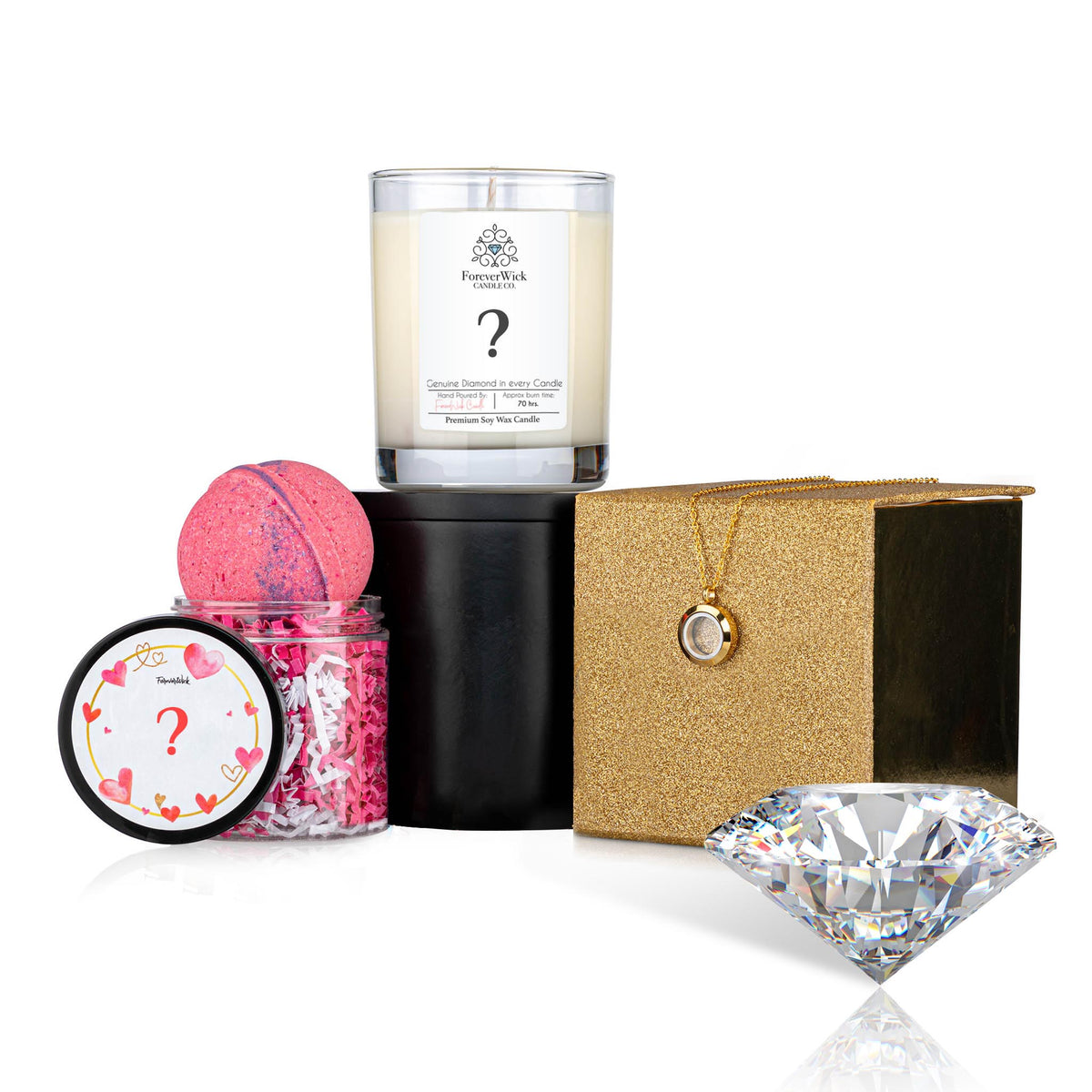 Infinity Box Diamond Candle + Bath Bomb Set ForeverWick Candle