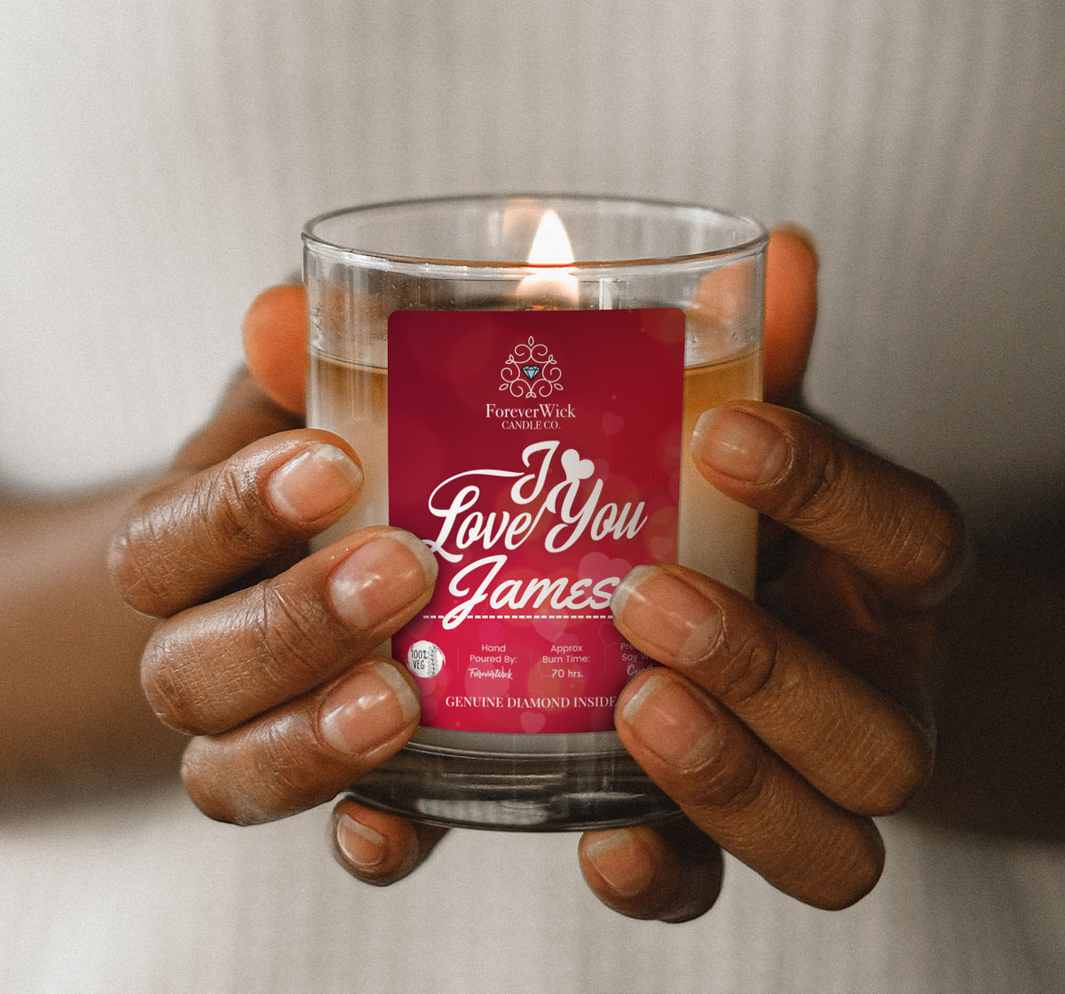 Personalized I love You Diamond Candle ForeverWick Candle