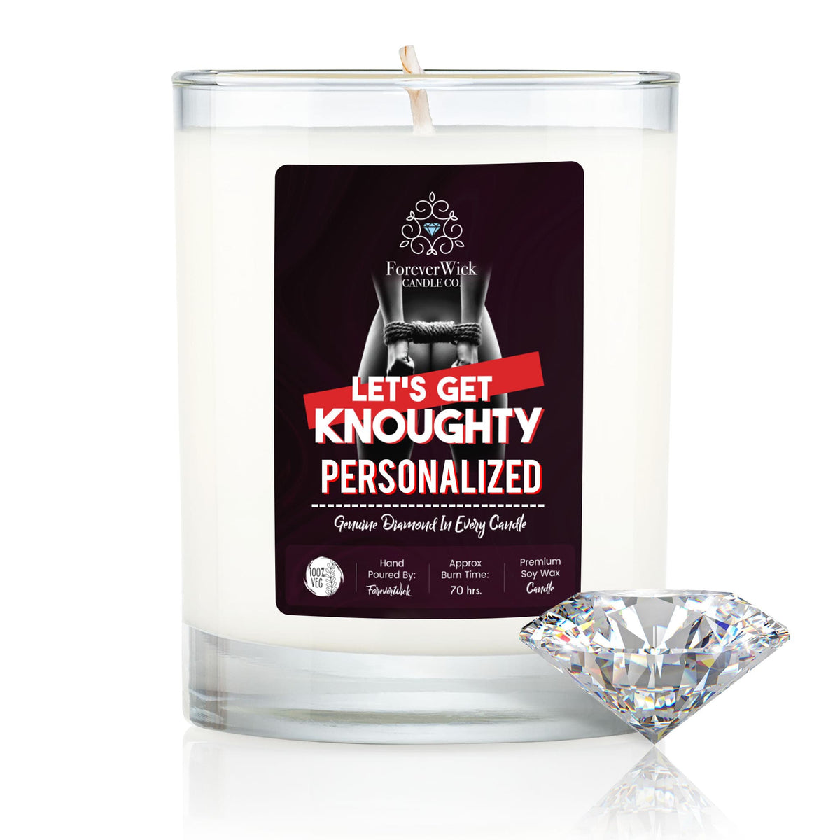 Personalized Let's Get Knoughty Diamond Candle ForeverWick Candle