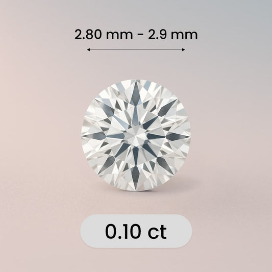 .10-Carat Round Cut Sustainable Diamond
