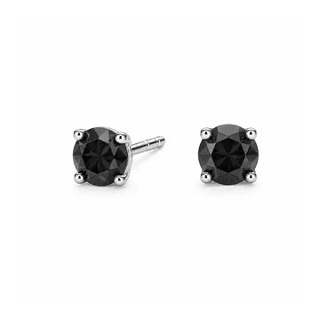 Sophie Round Cut Black Diamond Stud Earrings (1 ct. tw.) in Sterling Silver