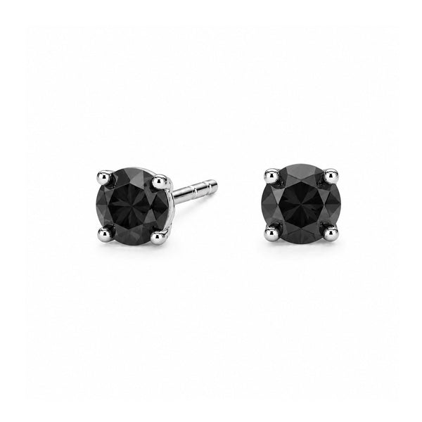 Sophie Round Cut Black Diamond Stud Earrings (1 ct. tw.) in Sterling Silver
