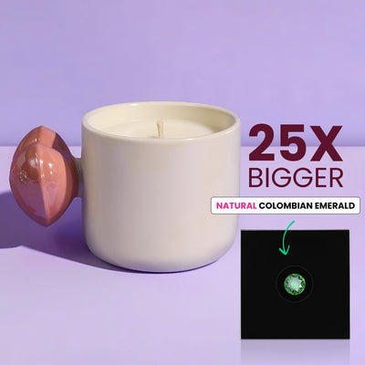 Heart In My Hand + .50ct Natural Colombian Emerald Candle