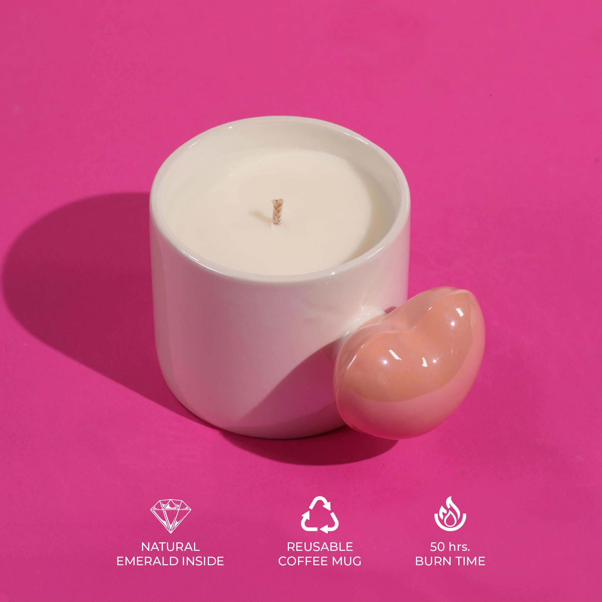 Heart In My Hand + .50ct Natural Colombian Emerald Candle
