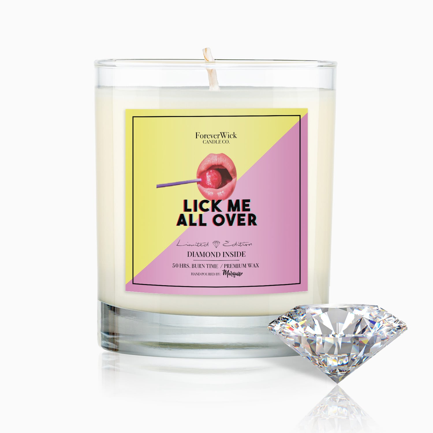 Lick Me All Over Diamond Candle