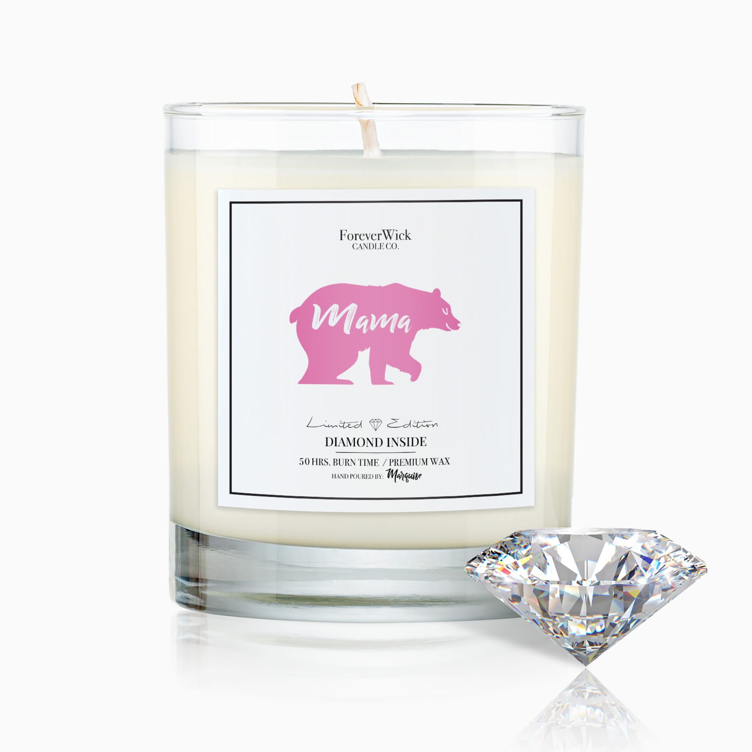 Mama Bear Diamond Candle