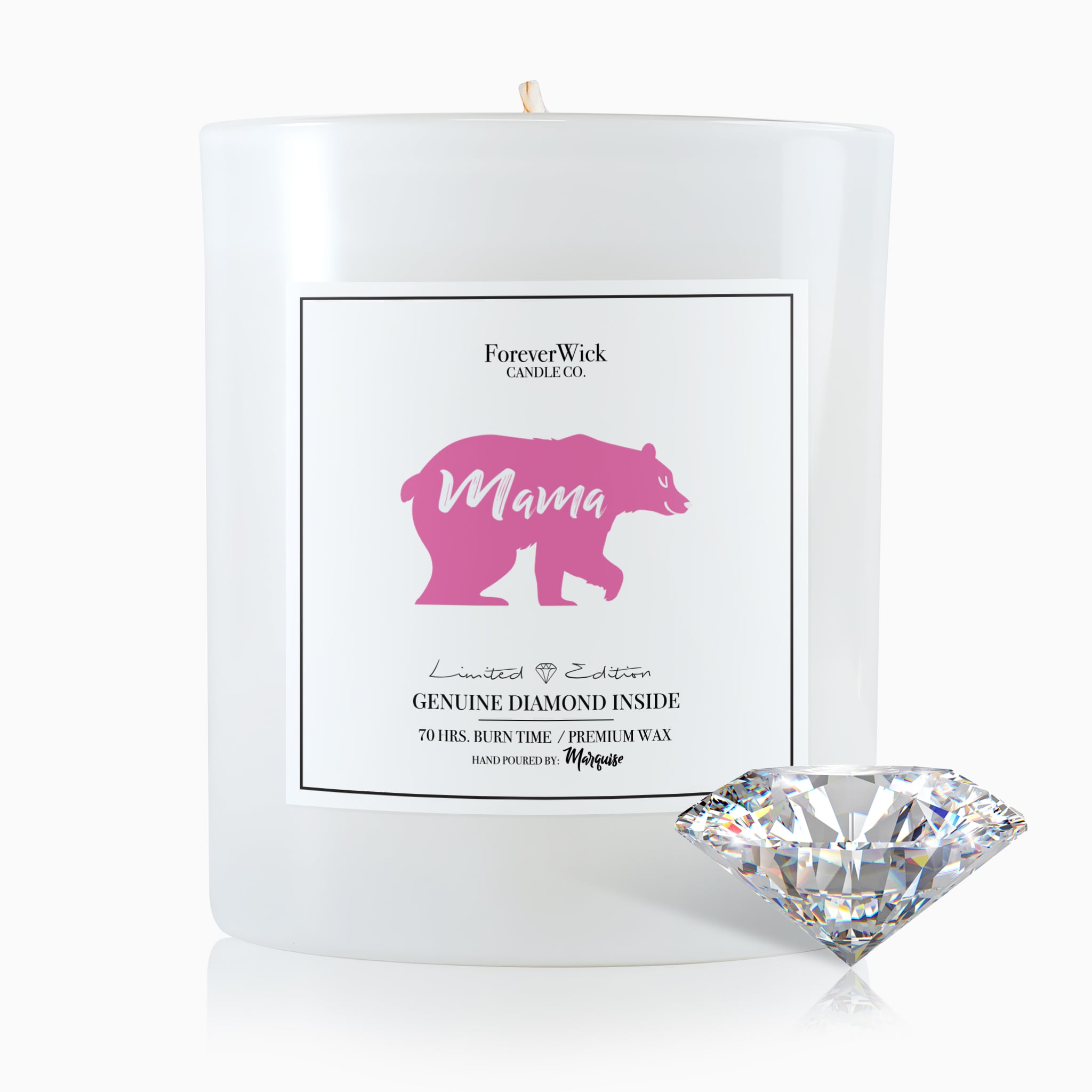 Mama Bear Diamond Candle