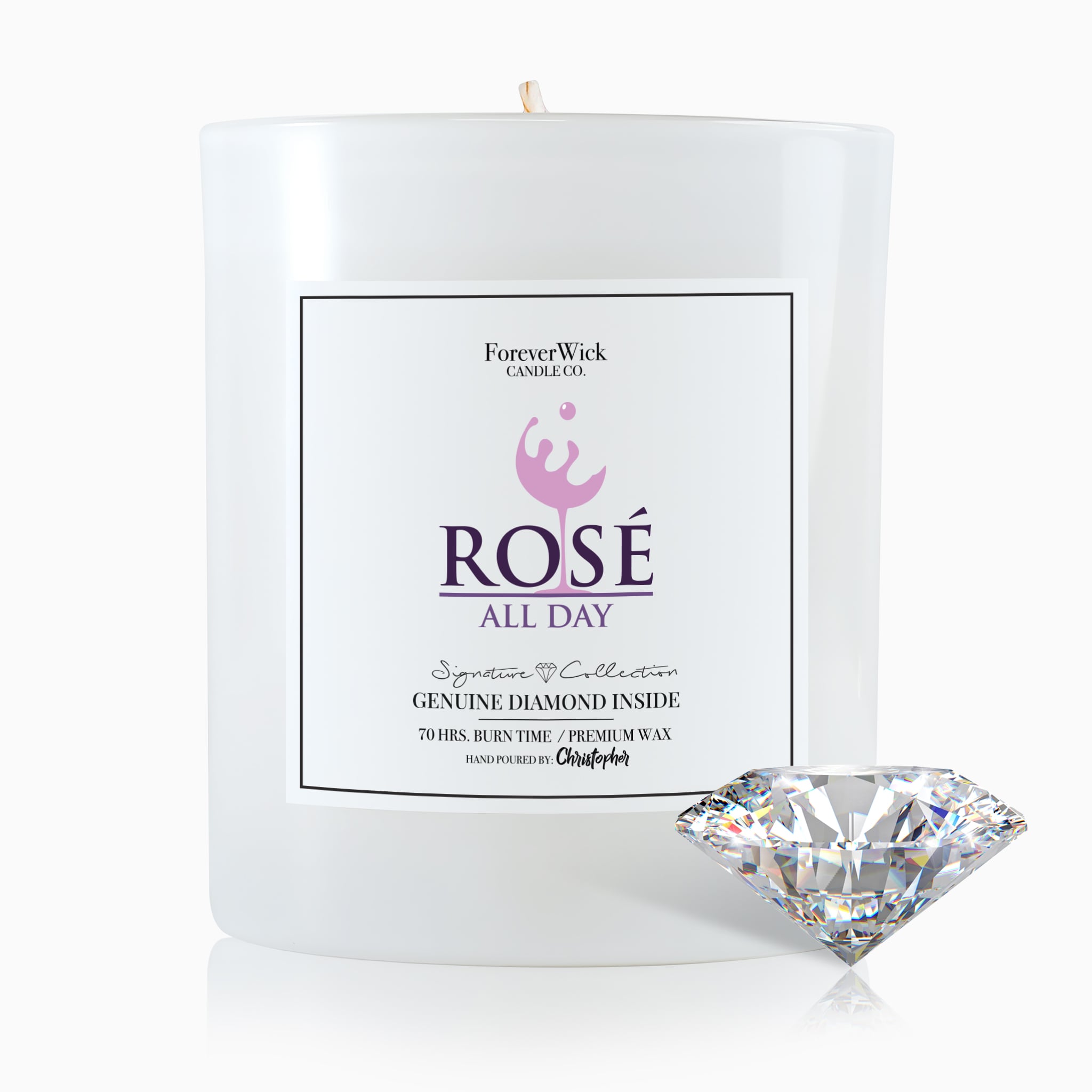 Rosè All Day Diamond Candle