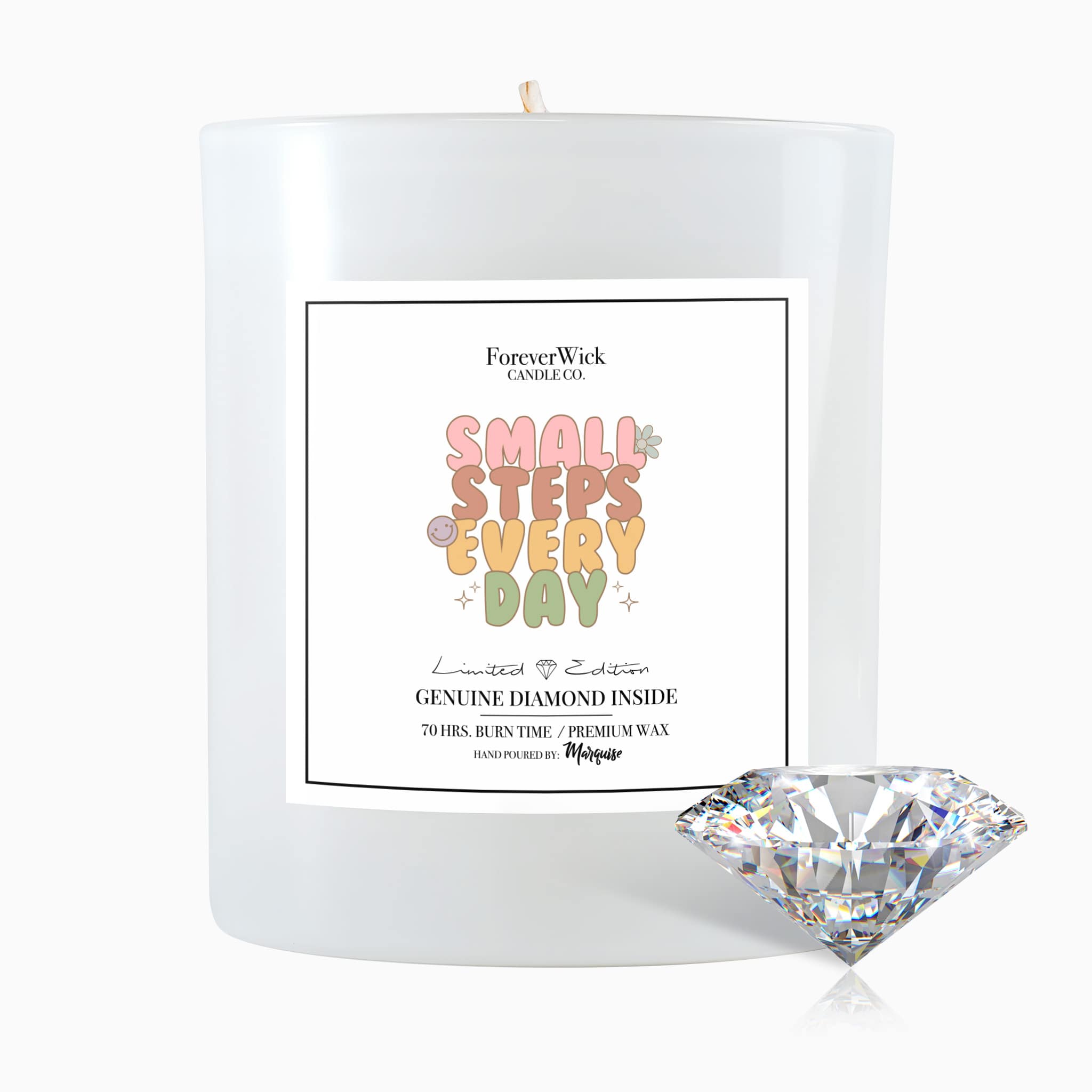 Small Steps Every Day Diamond Candle
