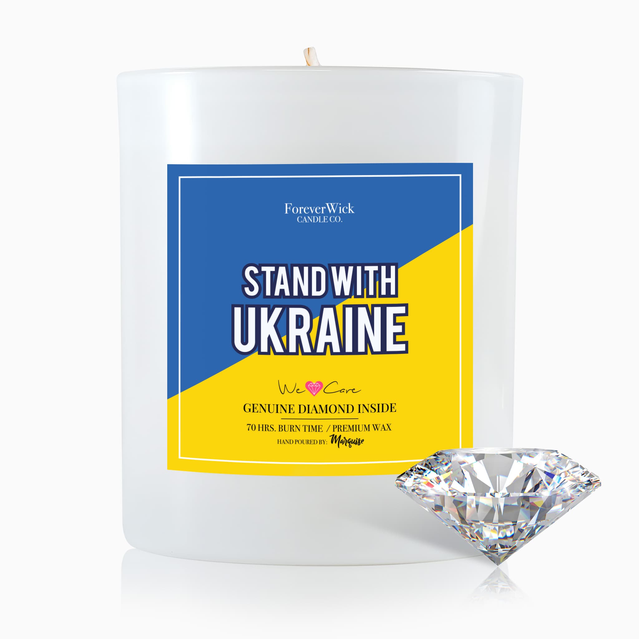Stand With Ukraine Diamond Candle
