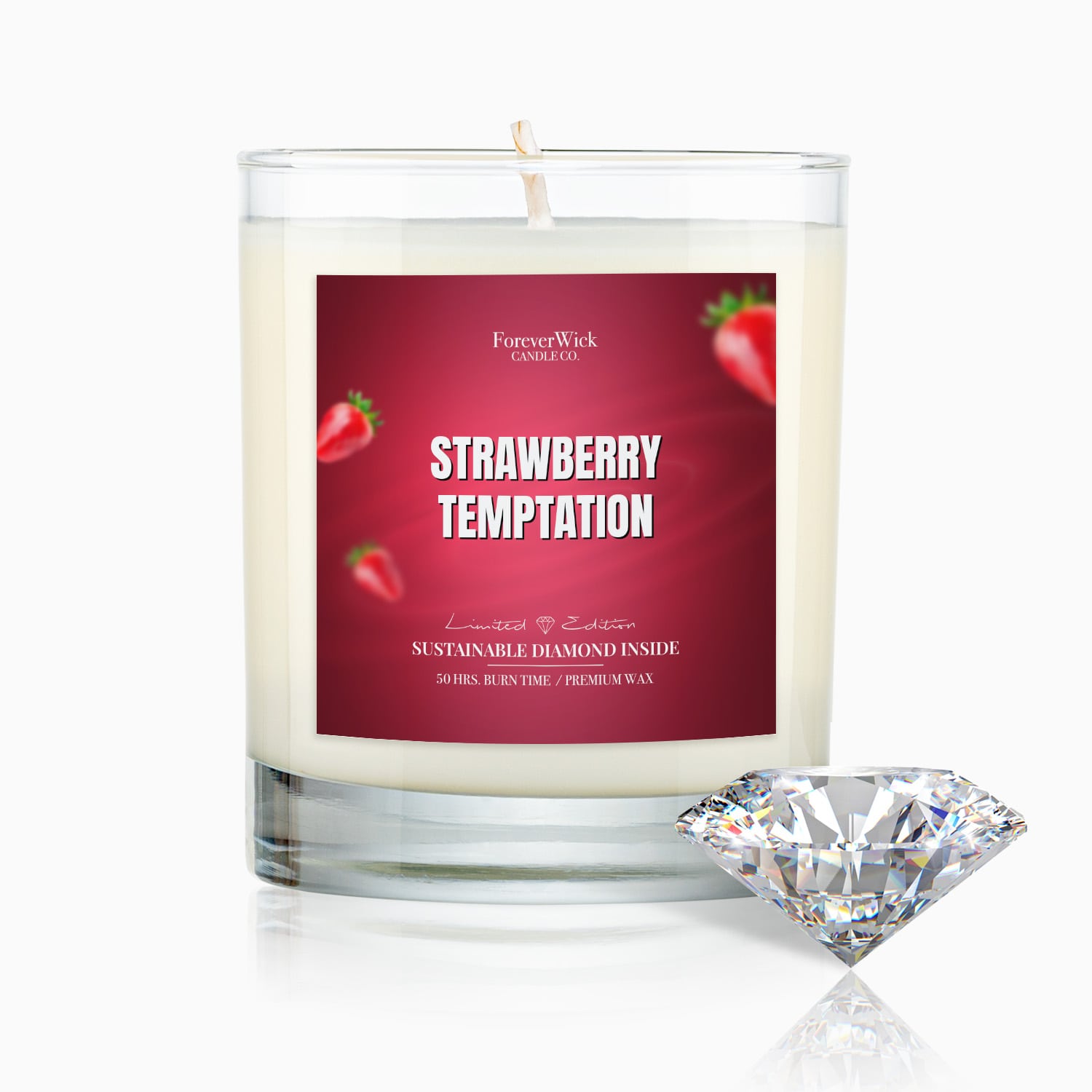 Strawberry Temptation Diamond Candle