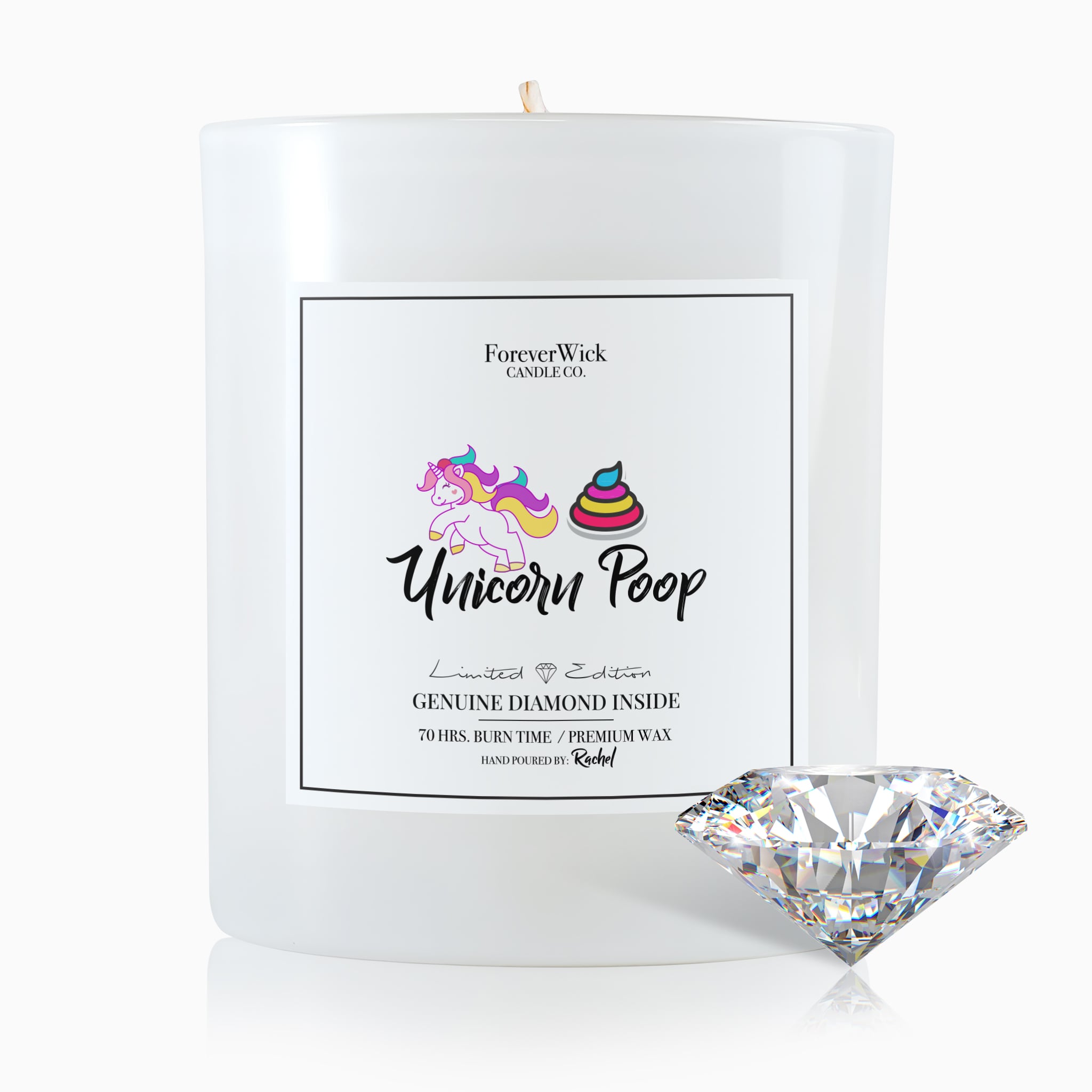 Unicorn Poop Diamond Candle