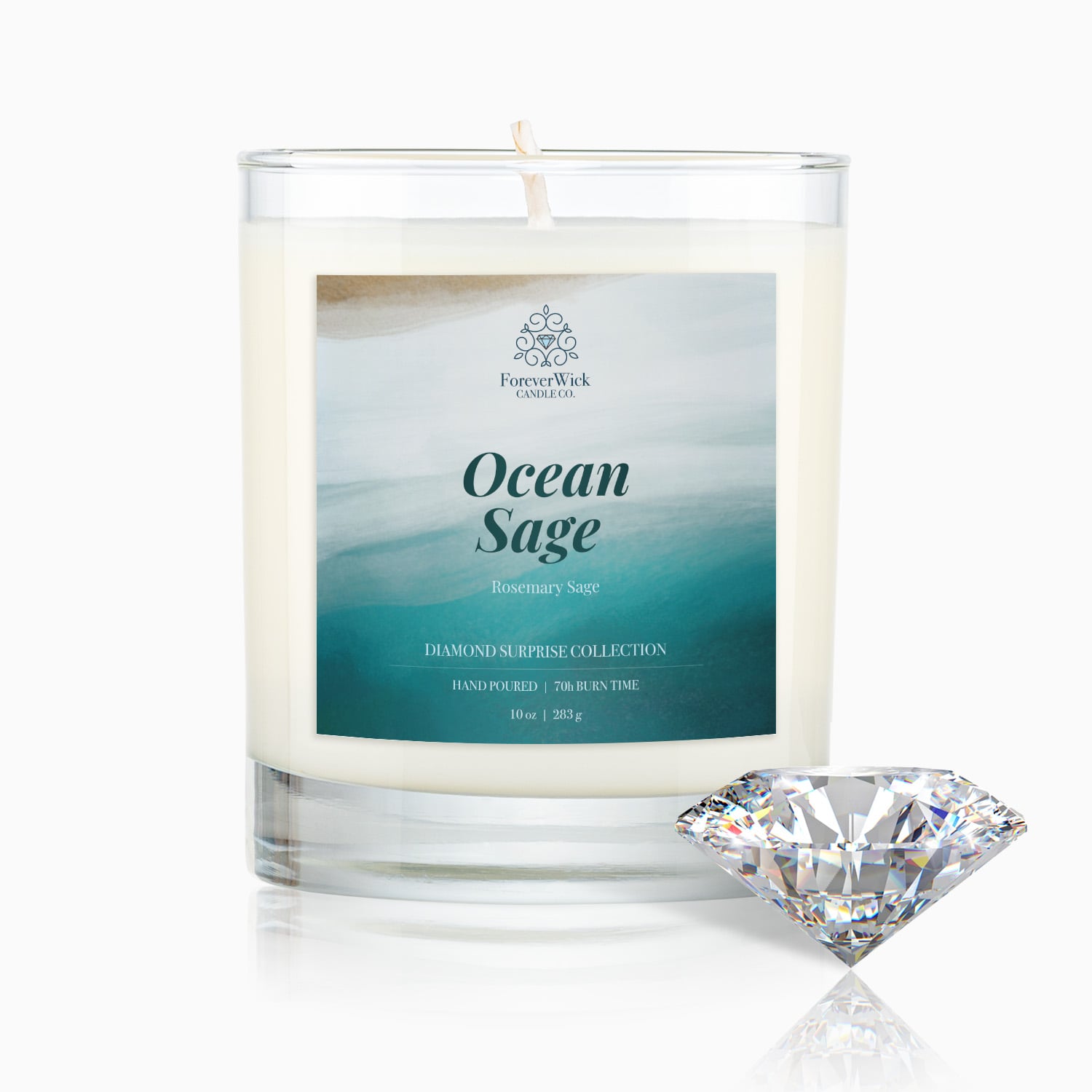 Ocean Sage Diamond Candle - CC™️ 10oz