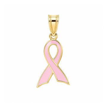 14K Gold Breast Cancer Awareness Charm