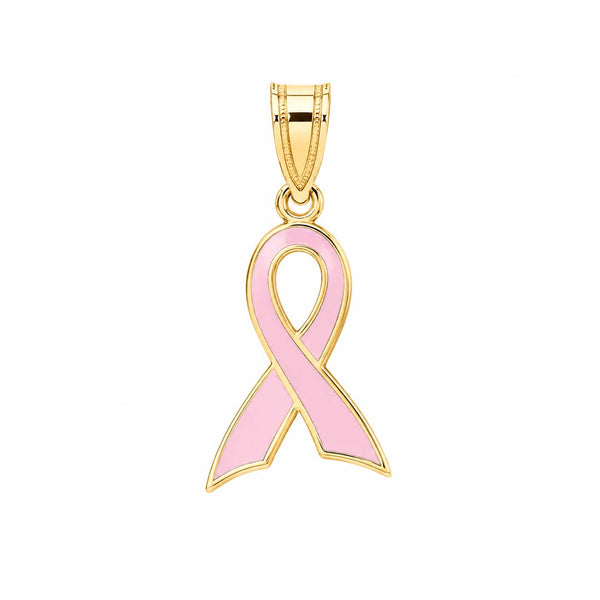 14K Gold Breast Cancer Awareness Charm