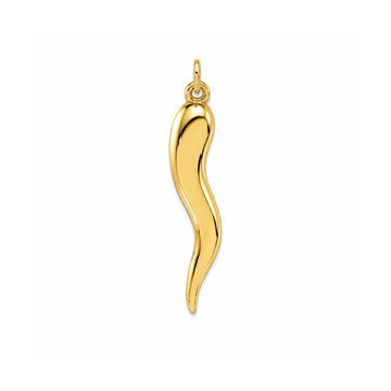 14K Gold Italian Horn Pendant