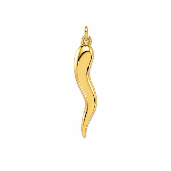 14K Gold Italian Horn Pendant