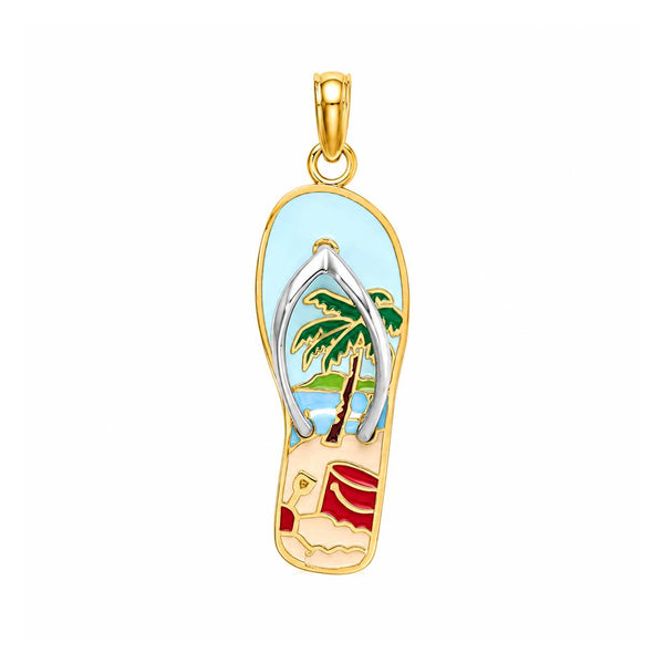 14K Gold Sandal Palm Tree Charm