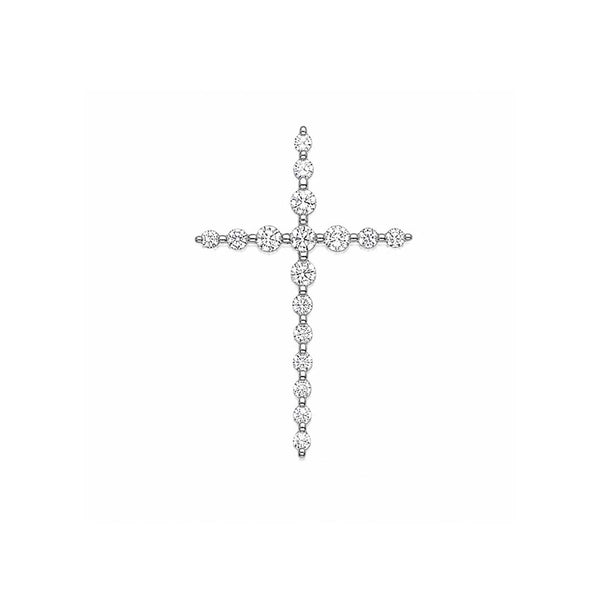 14K White Gold Cross Chain Slide Pendant