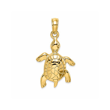 14K Yellow Gold Polished Turtle