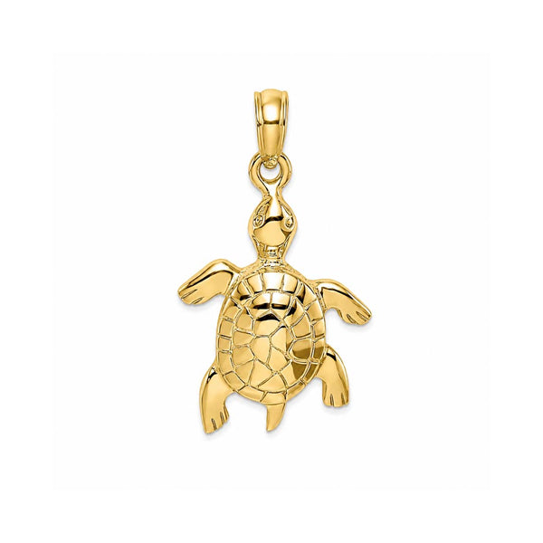 14K Yellow Gold Polished Turtle