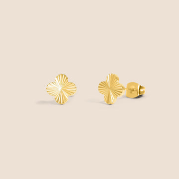 18K Gold PVD Clover Stud Earrings