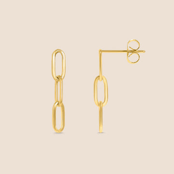 18K Gold PVD Paperclip Earrings