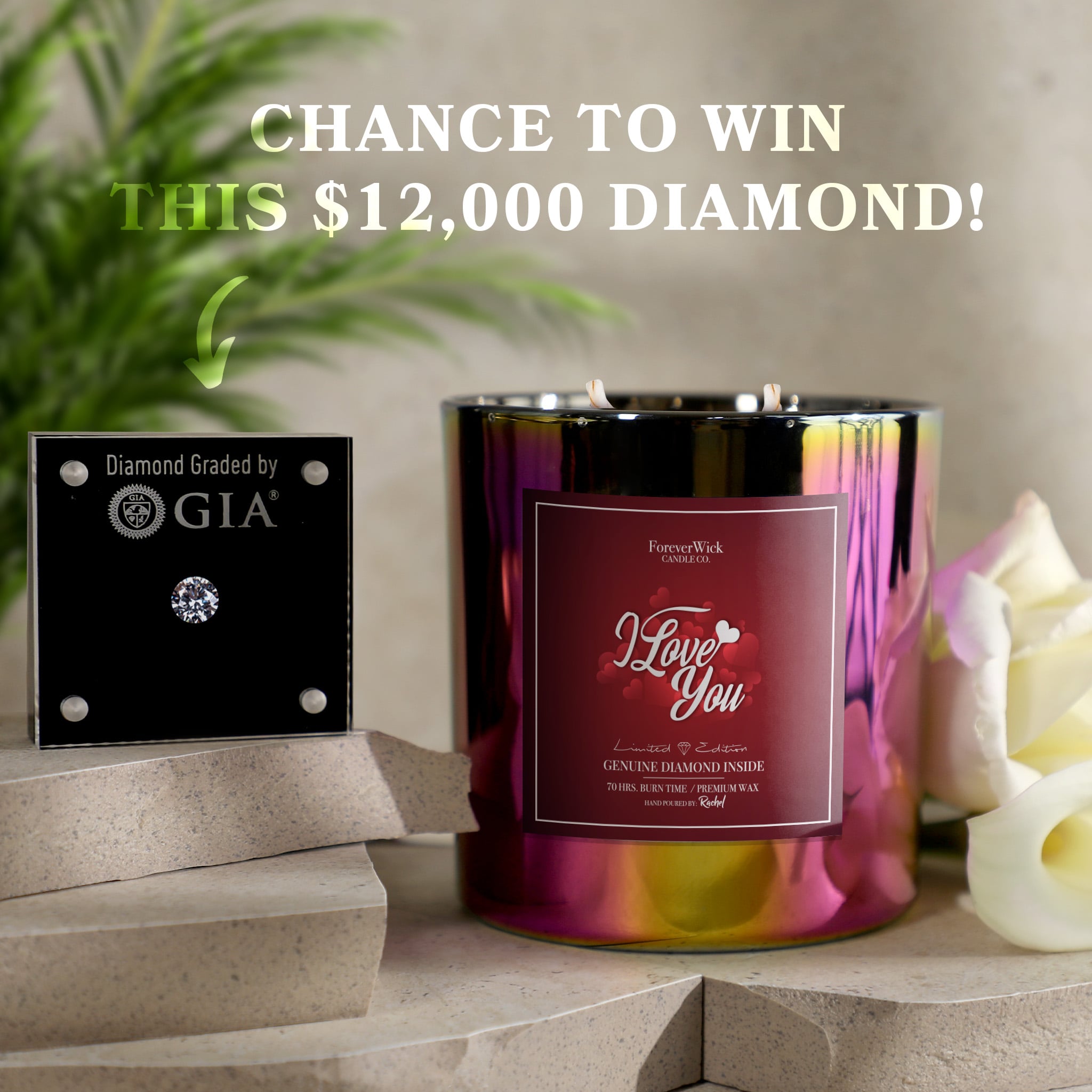 I Love You Diamond Candle