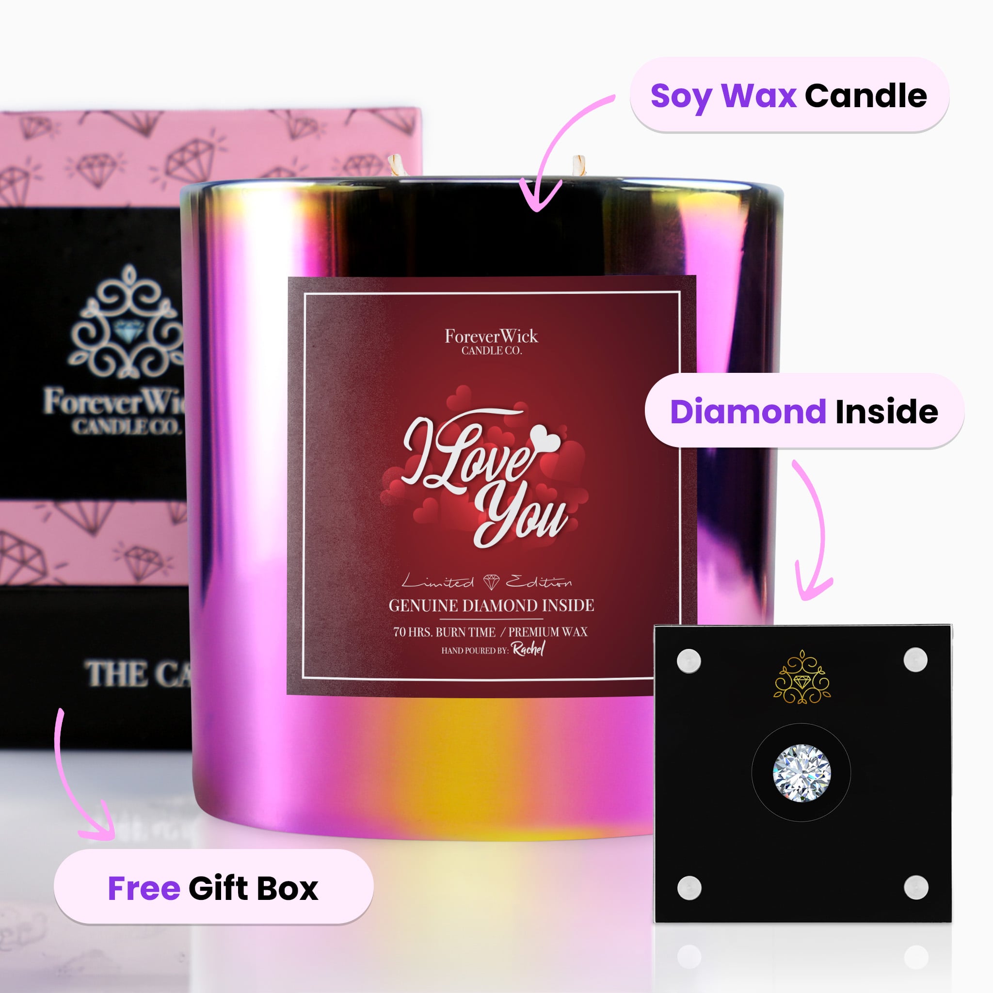 I Love You Diamond Candle