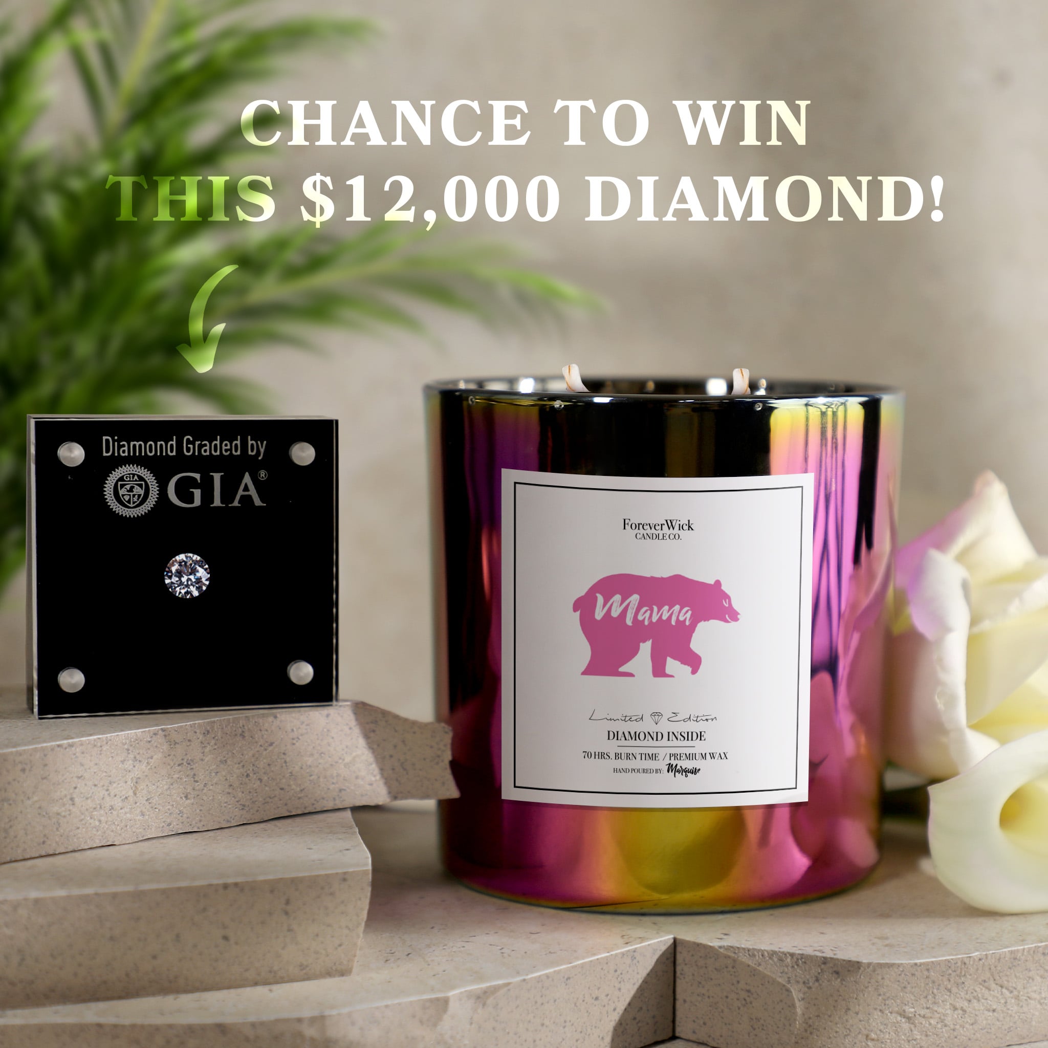 Mama Bear Sparkle Diamond Candle