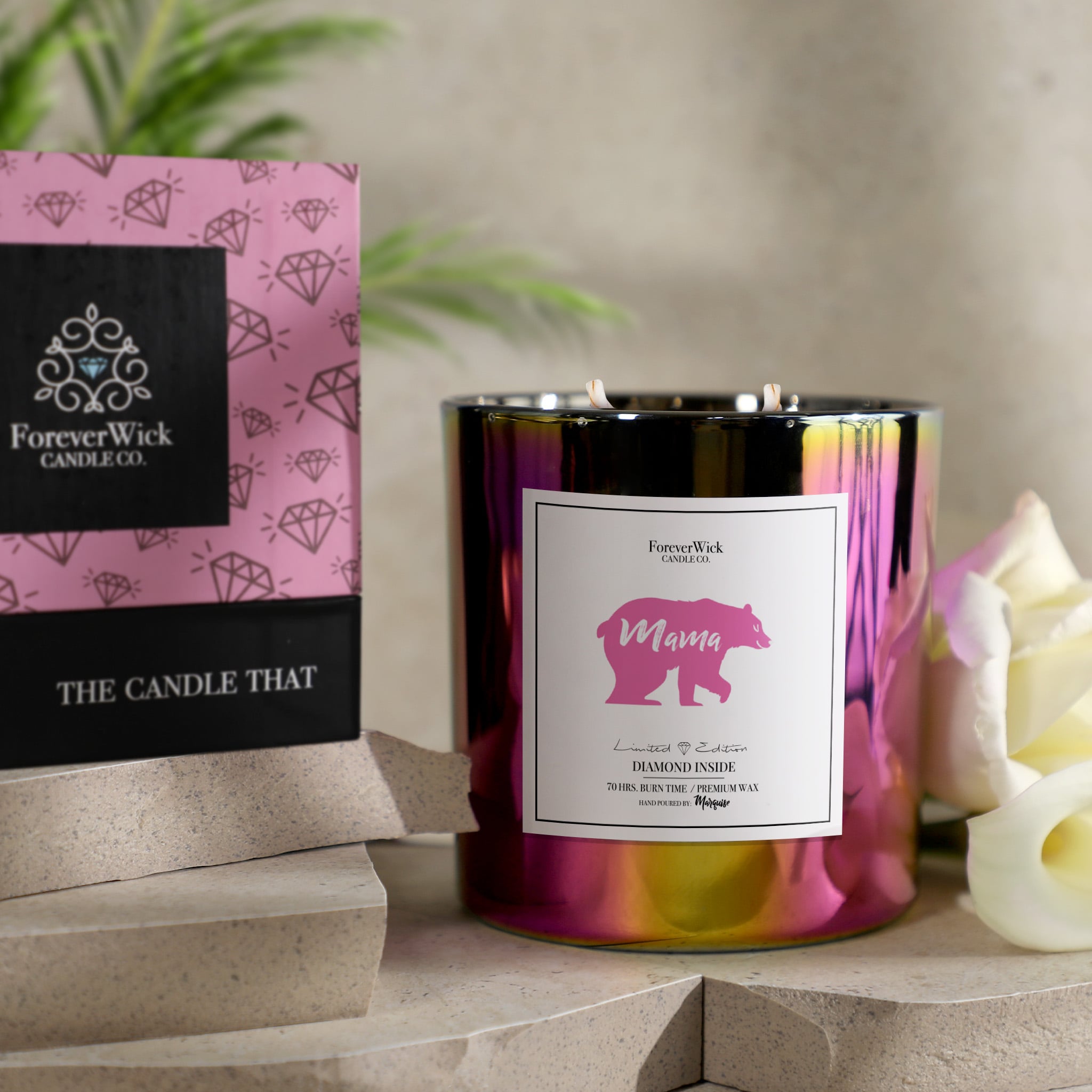 Mama Bear Sparkle Diamond Candle