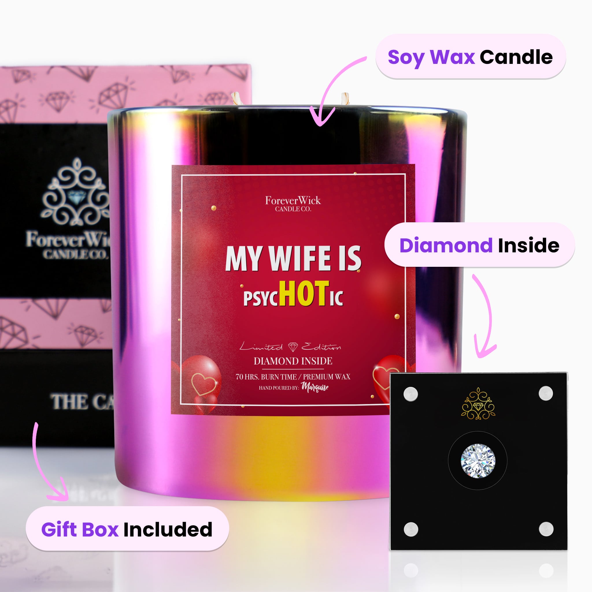 My Wife is psycHOTic Sparkle Diamond Candle