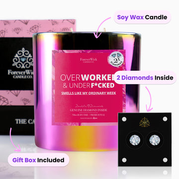 Overworked & UnderF*cked Double Diamond Sparkle Candle