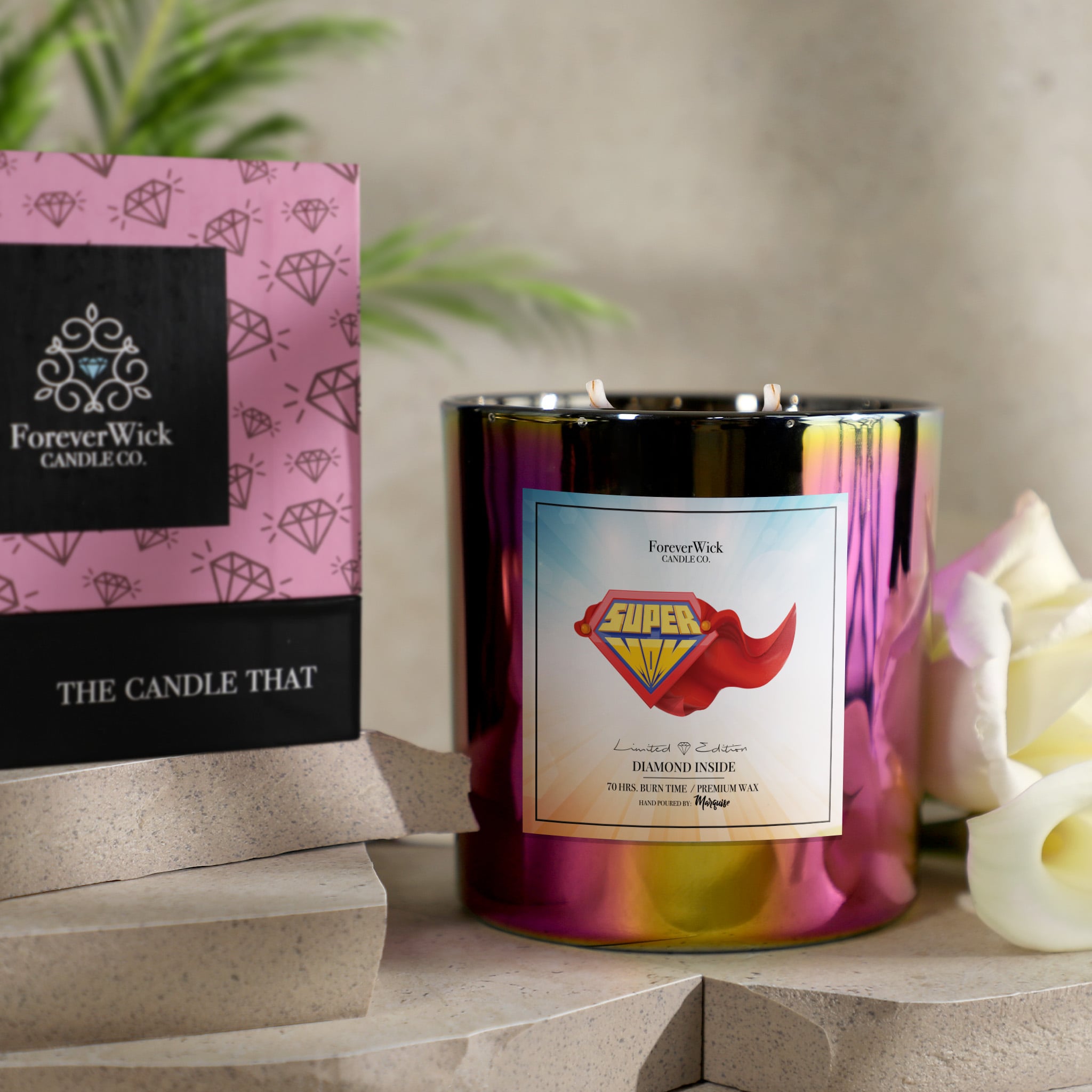 Super Mom Sparkle Diamond Candle