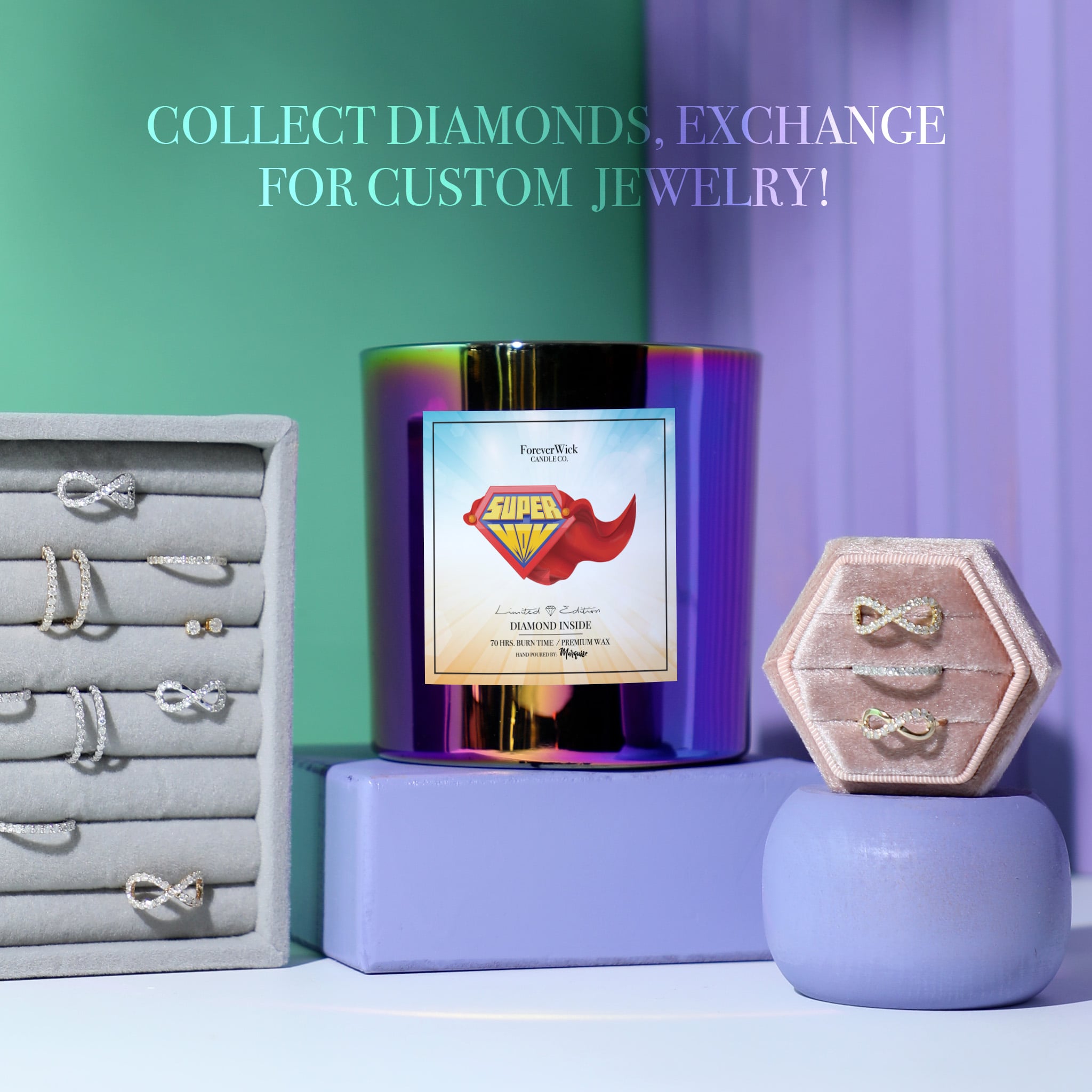 Super Mom Sparkle Diamond Candle