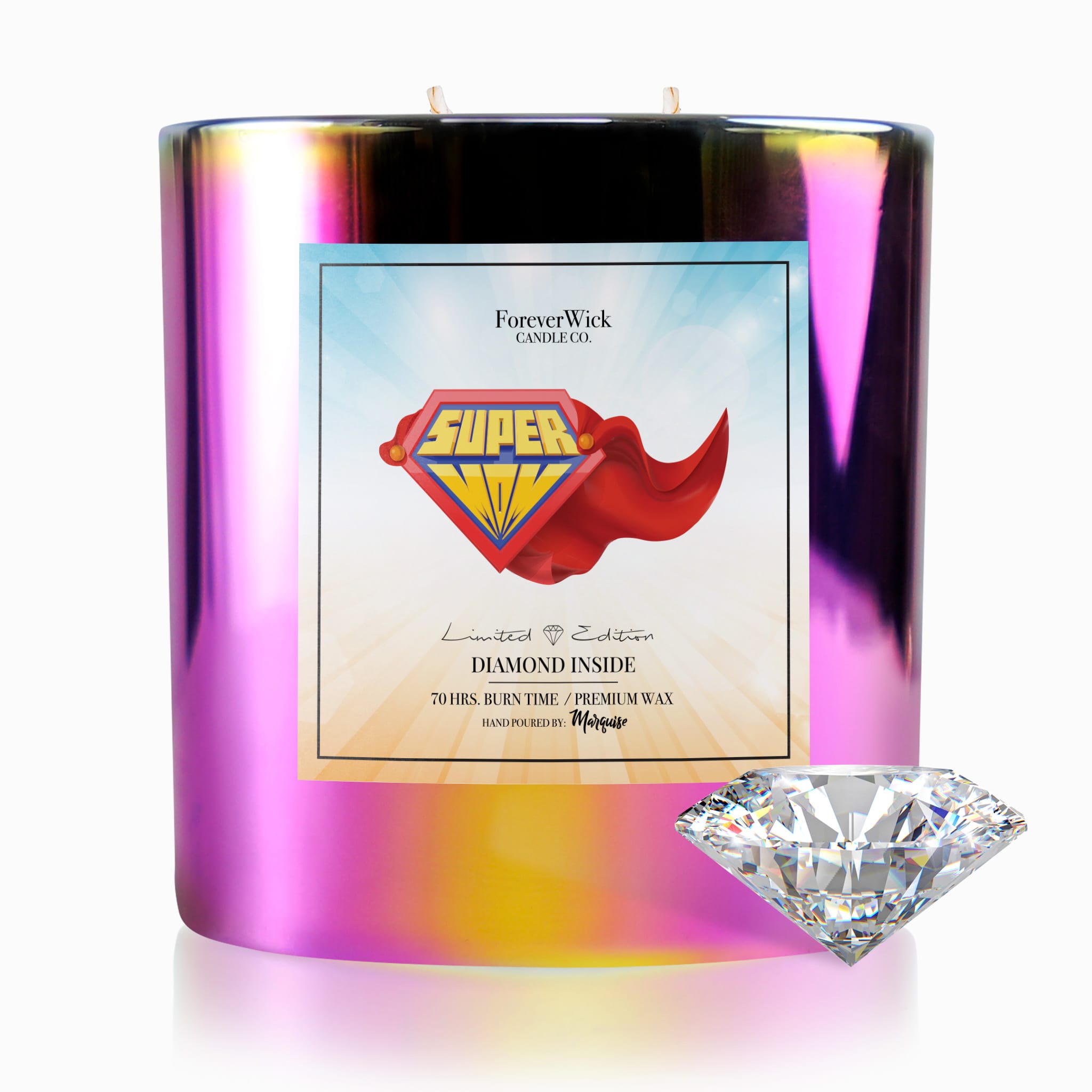 Super Mom Sparkle Diamond Candle