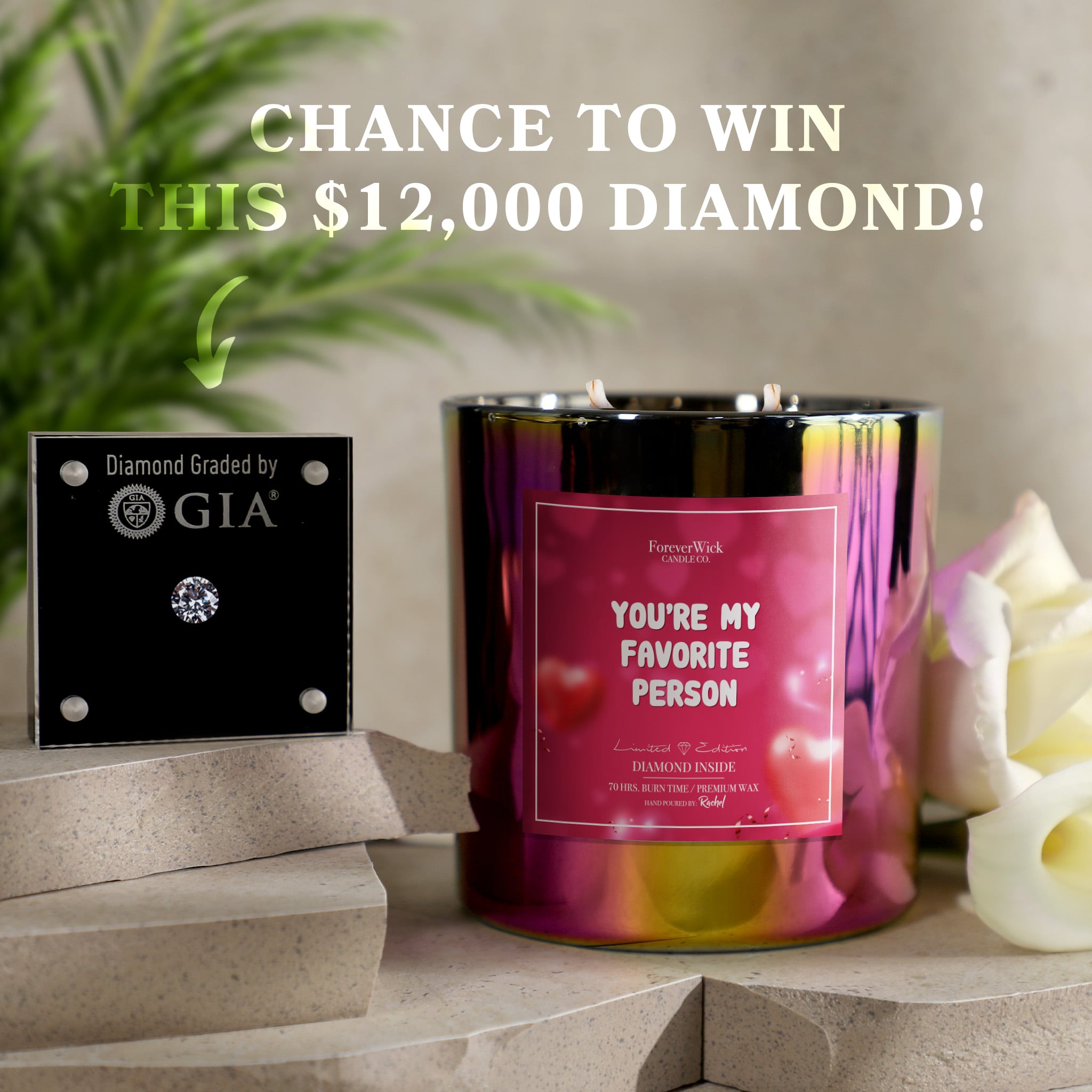 You're My Favorite Person Sparkle Diamond Candle