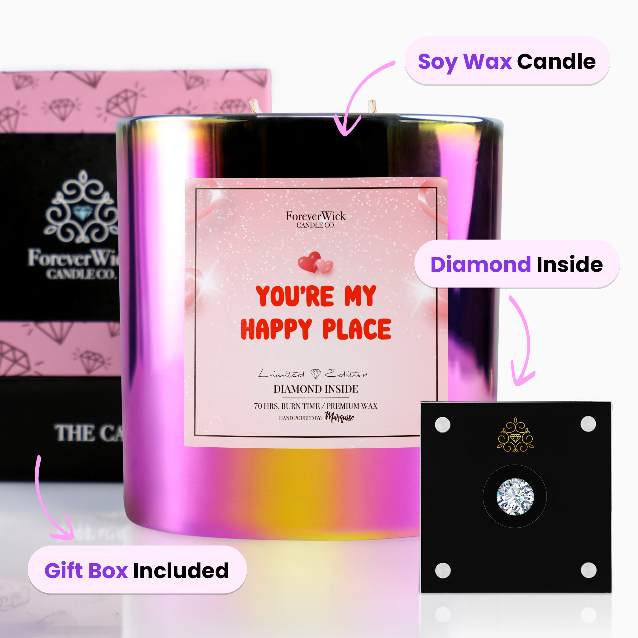 You’re My Happy Place Sparkle Diamond Candle