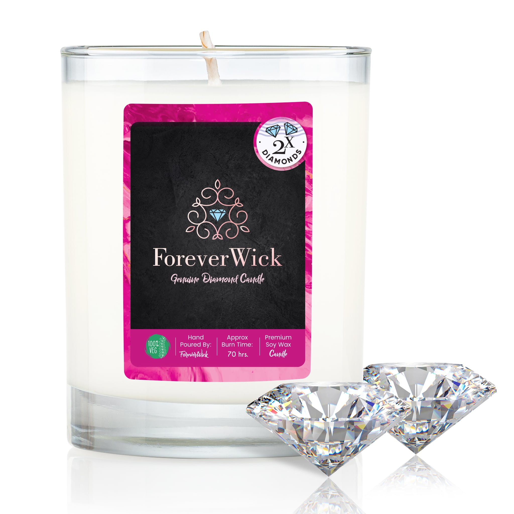 The ForeverWick Double Diamond Candle