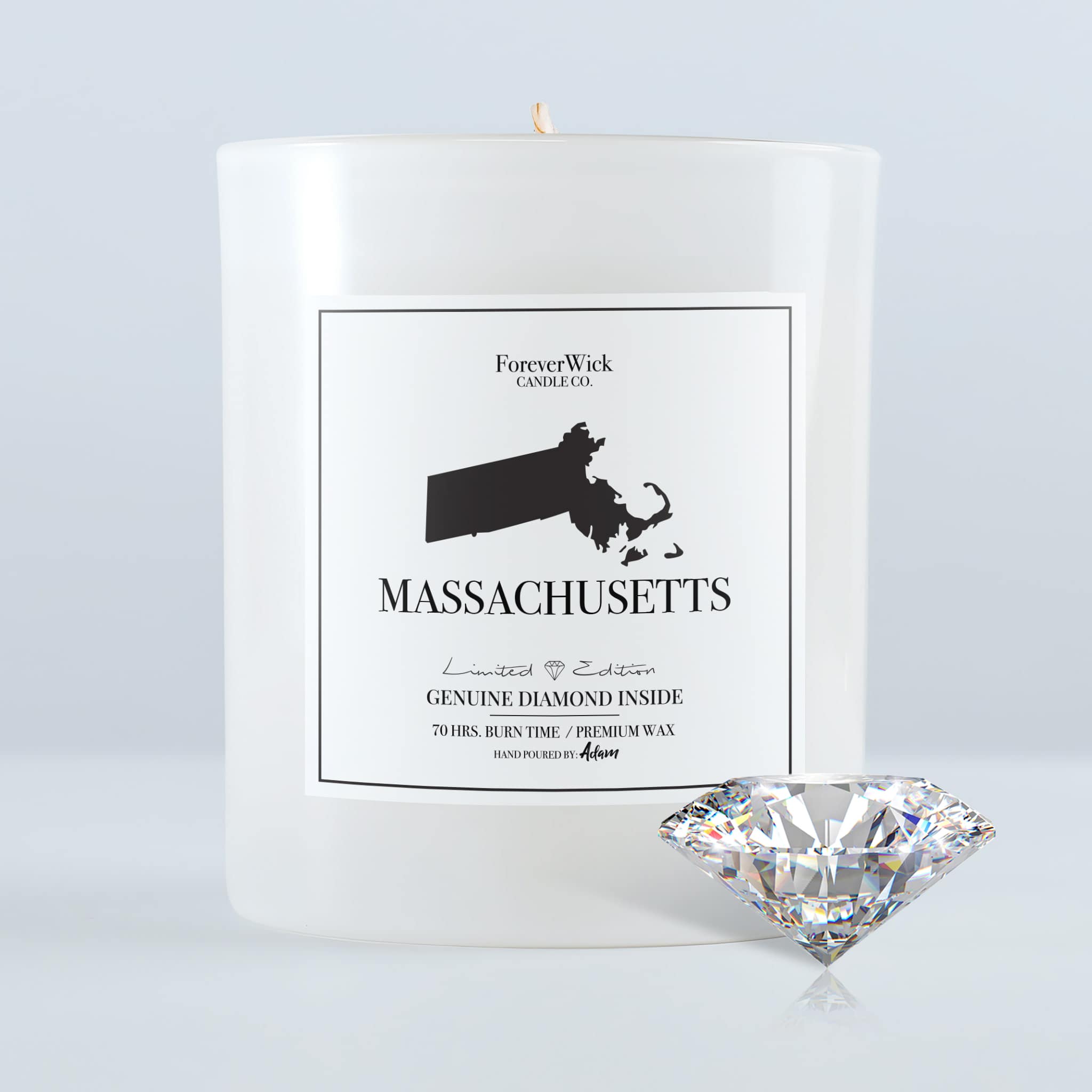 Massachusetts Diamond Candle