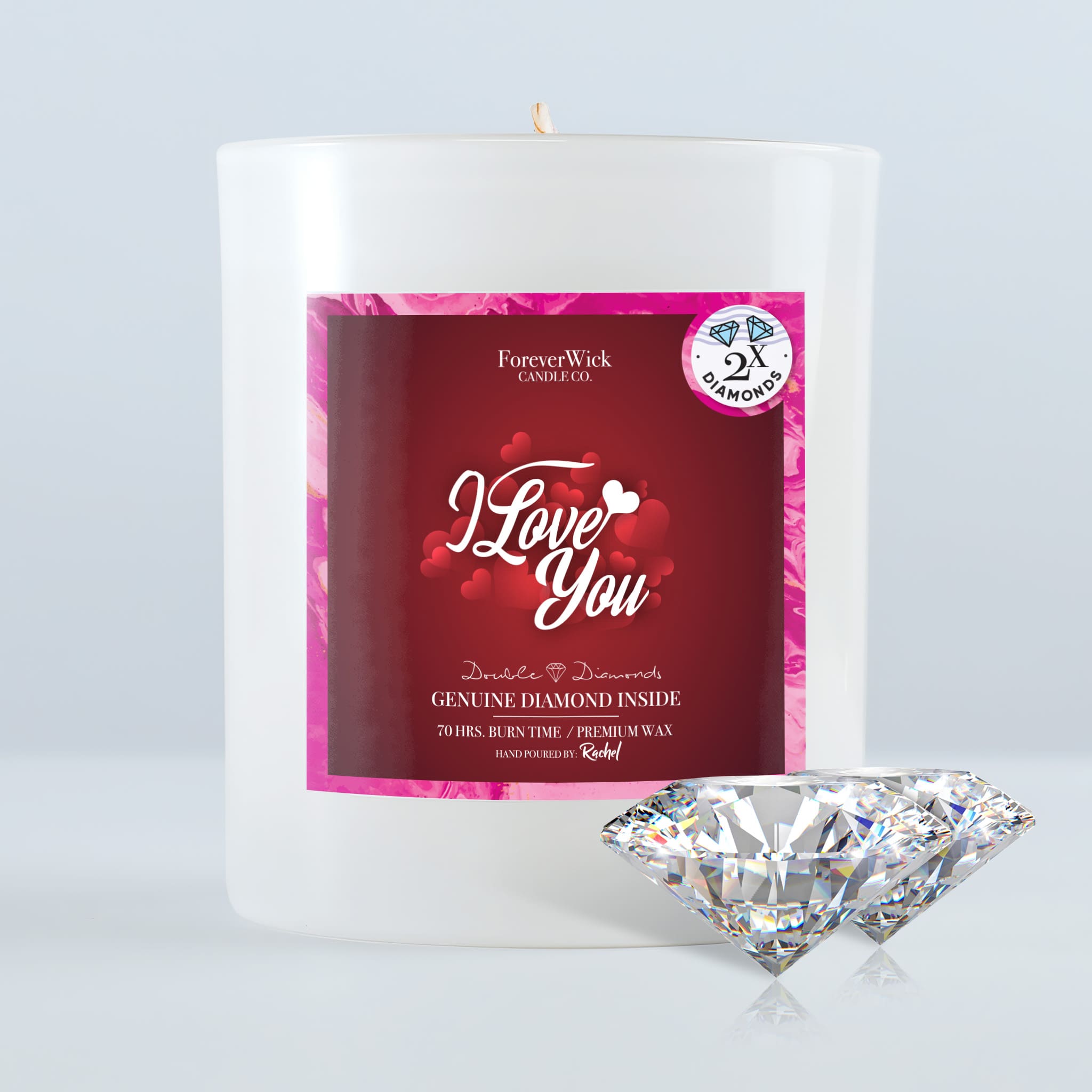 I Love You Double Diamond Candle