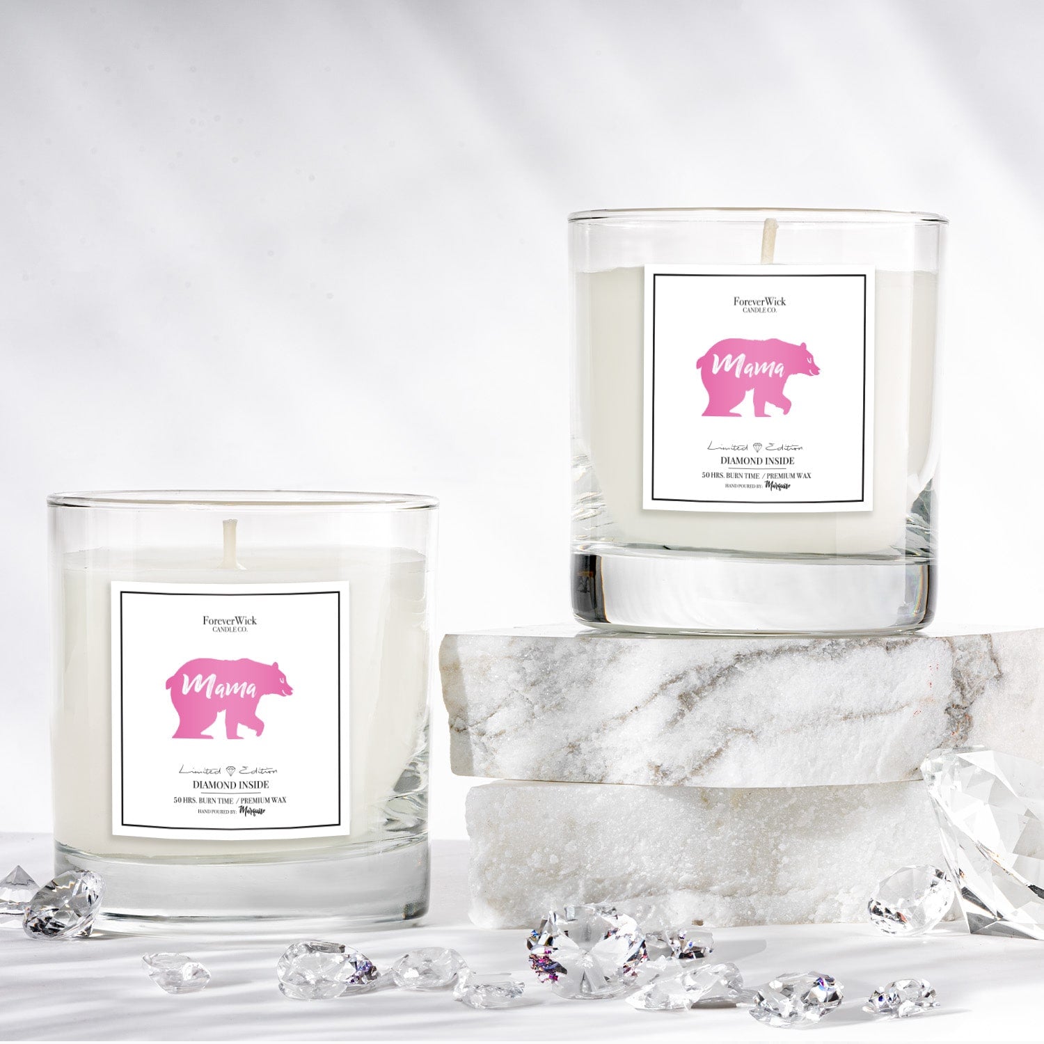Mama Bear Diamond Candle