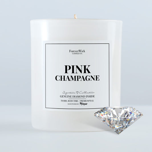 Pink Champagne Diamond Candle