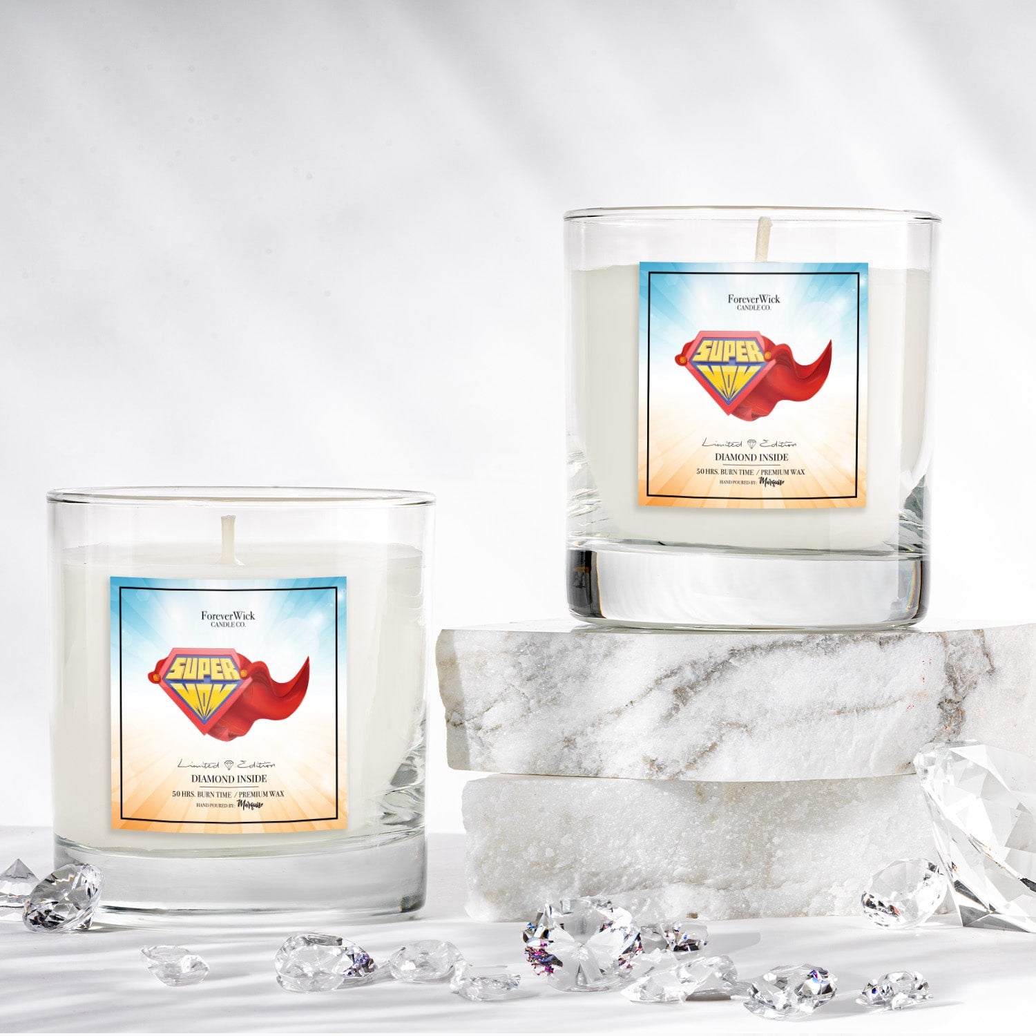 Super Mom Diamond Candle